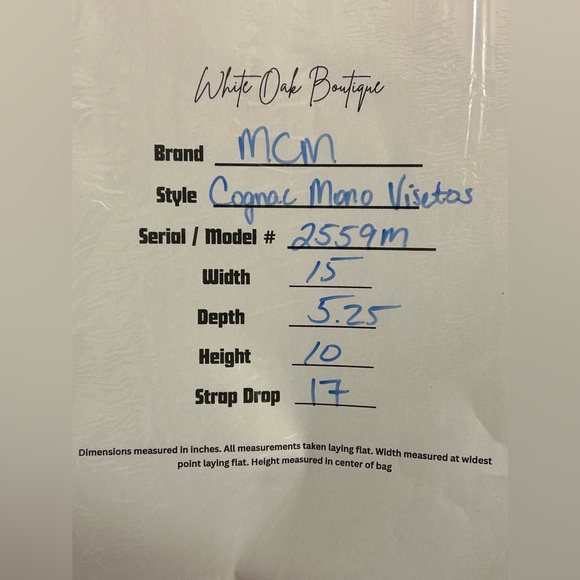 MCM Cognac Monogram Visetos Leather Tote - Picture 15 of 16